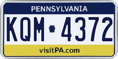 PA license plate KQM4372