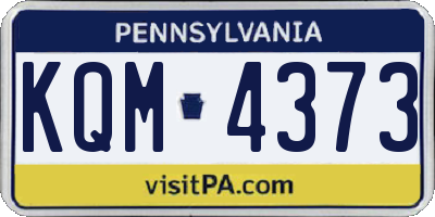 PA license plate KQM4373