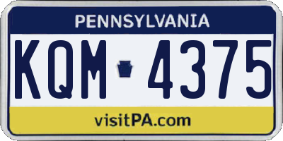 PA license plate KQM4375