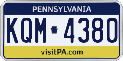 PA license plate KQM4380