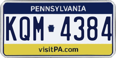 PA license plate KQM4384