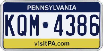 PA license plate KQM4386