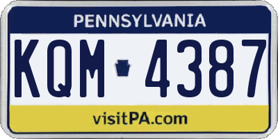 PA license plate KQM4387