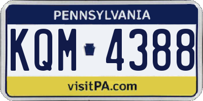 PA license plate KQM4388