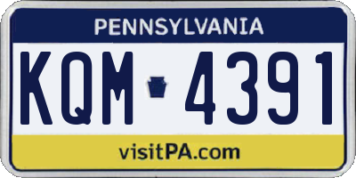 PA license plate KQM4391
