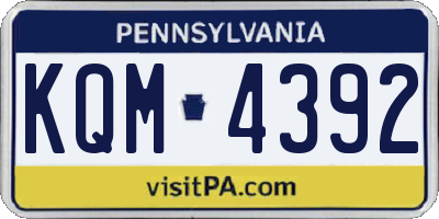 PA license plate KQM4392