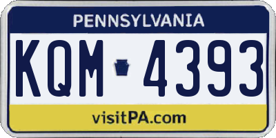 PA license plate KQM4393