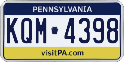 PA license plate KQM4398