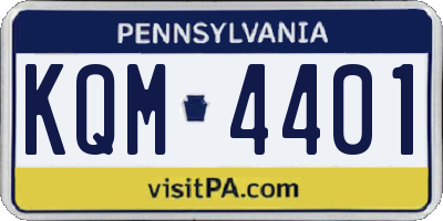 PA license plate KQM4401