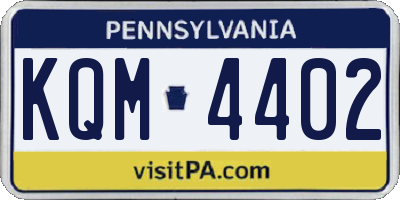 PA license plate KQM4402