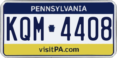 PA license plate KQM4408
