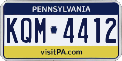 PA license plate KQM4412