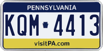 PA license plate KQM4413