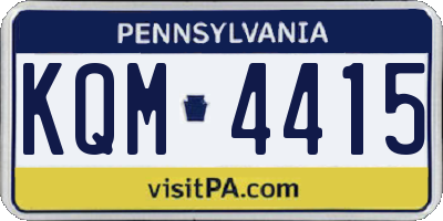 PA license plate KQM4415