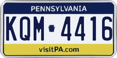 PA license plate KQM4416