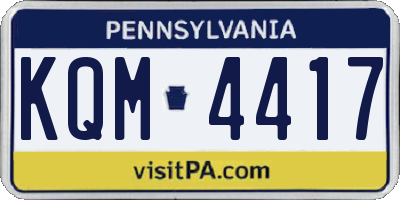 PA license plate KQM4417