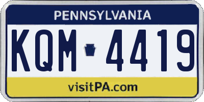 PA license plate KQM4419