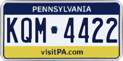 PA license plate KQM4422