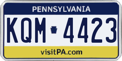 PA license plate KQM4423