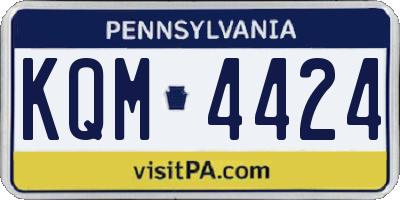 PA license plate KQM4424