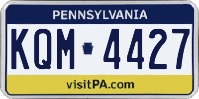 PA license plate KQM4427