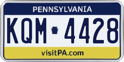 PA license plate KQM4428
