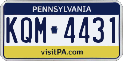 PA license plate KQM4431