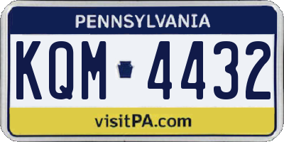 PA license plate KQM4432