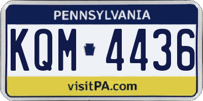 PA license plate KQM4436