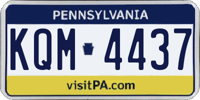 PA license plate KQM4437