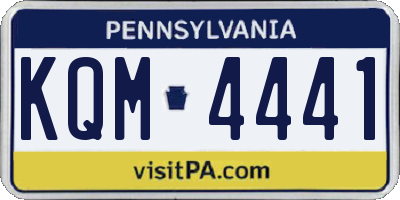 PA license plate KQM4441