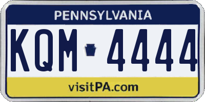 PA license plate KQM4444