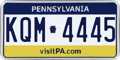 PA license plate KQM4445