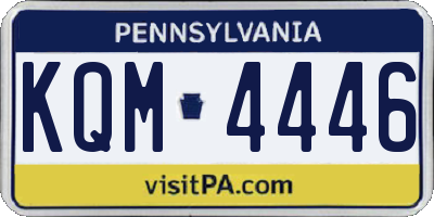 PA license plate KQM4446