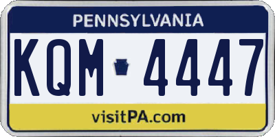 PA license plate KQM4447