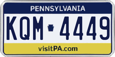 PA license plate KQM4449