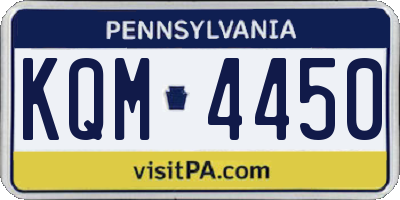 PA license plate KQM4450