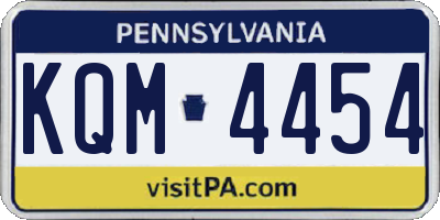PA license plate KQM4454