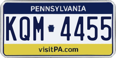 PA license plate KQM4455