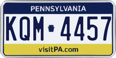 PA license plate KQM4457