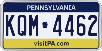 PA license plate KQM4462