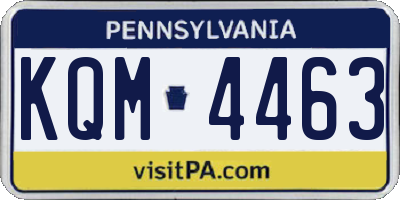 PA license plate KQM4463