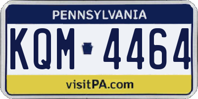 PA license plate KQM4464
