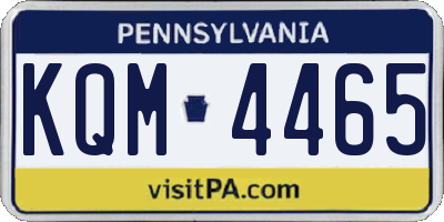 PA license plate KQM4465