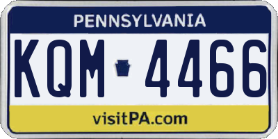 PA license plate KQM4466
