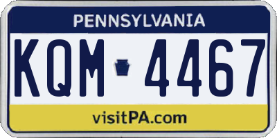 PA license plate KQM4467