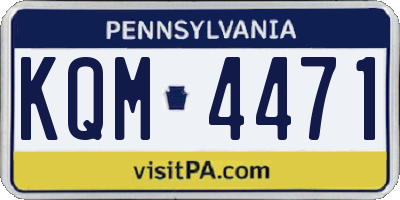 PA license plate KQM4471