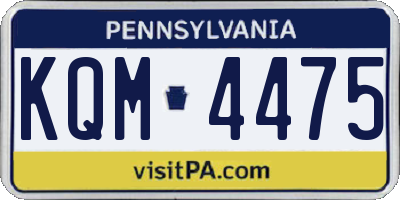 PA license plate KQM4475