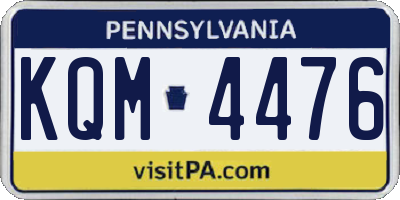 PA license plate KQM4476
