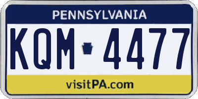 PA license plate KQM4477